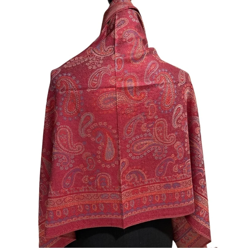 Elegant Shawl in Candy Red - Versatile Wrap, Scarf, Stole, Veil in Soft Rayon